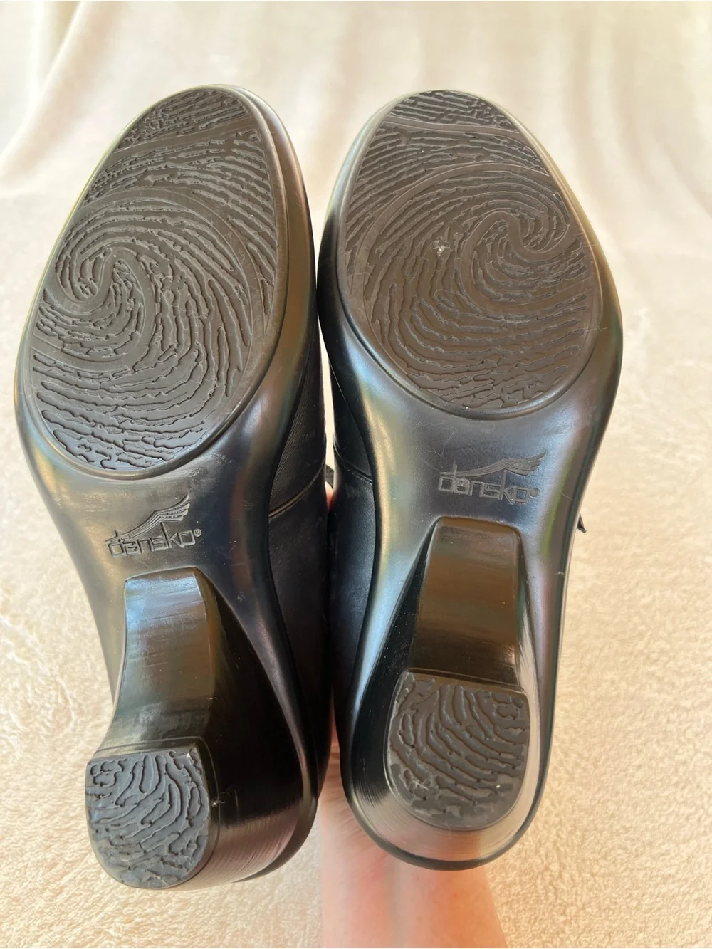 Dansko Babette Josie Black Leather Mary Jane Heels SZ 10.5 Double Strap Comfort